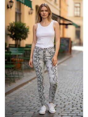 ROBINS JEANS Snake Print Skinny Jeans Size 25